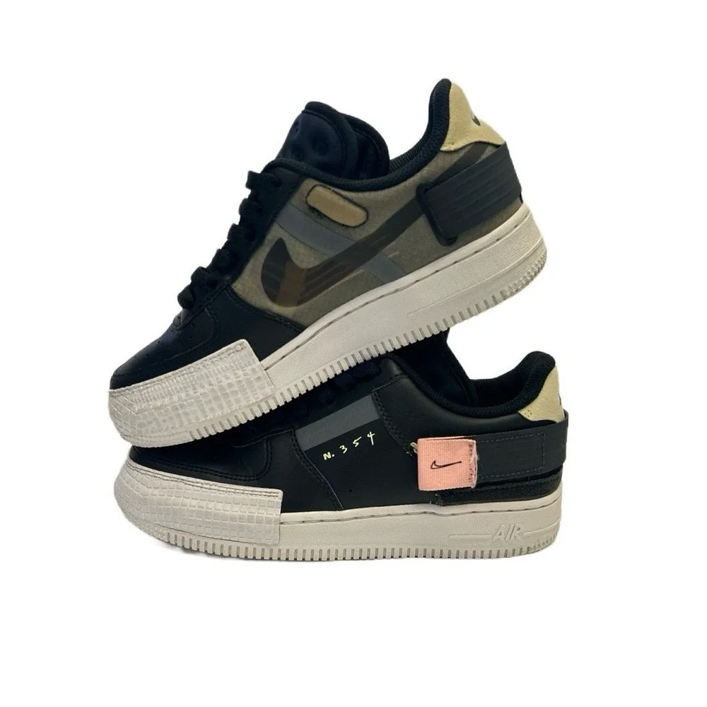 Nike‎ AF1-Type Air Force 1 Type Low Black-Anthracite-Zinnia Youth Size 4.5Y